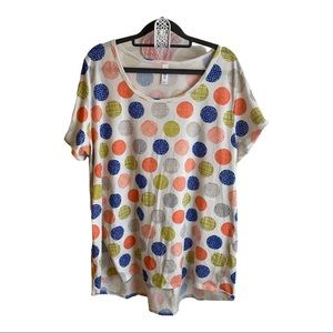 LulaRoe Multi Color Polka Dot Classic T. 3XL EUC.